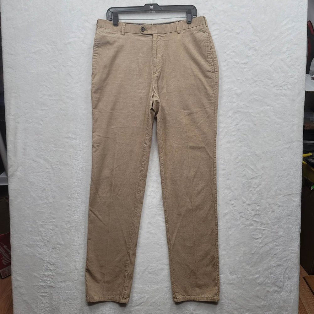 Peter Millar Corduroy Pants Mens 33 Beige Tan Cotton Flat Front MF13B86